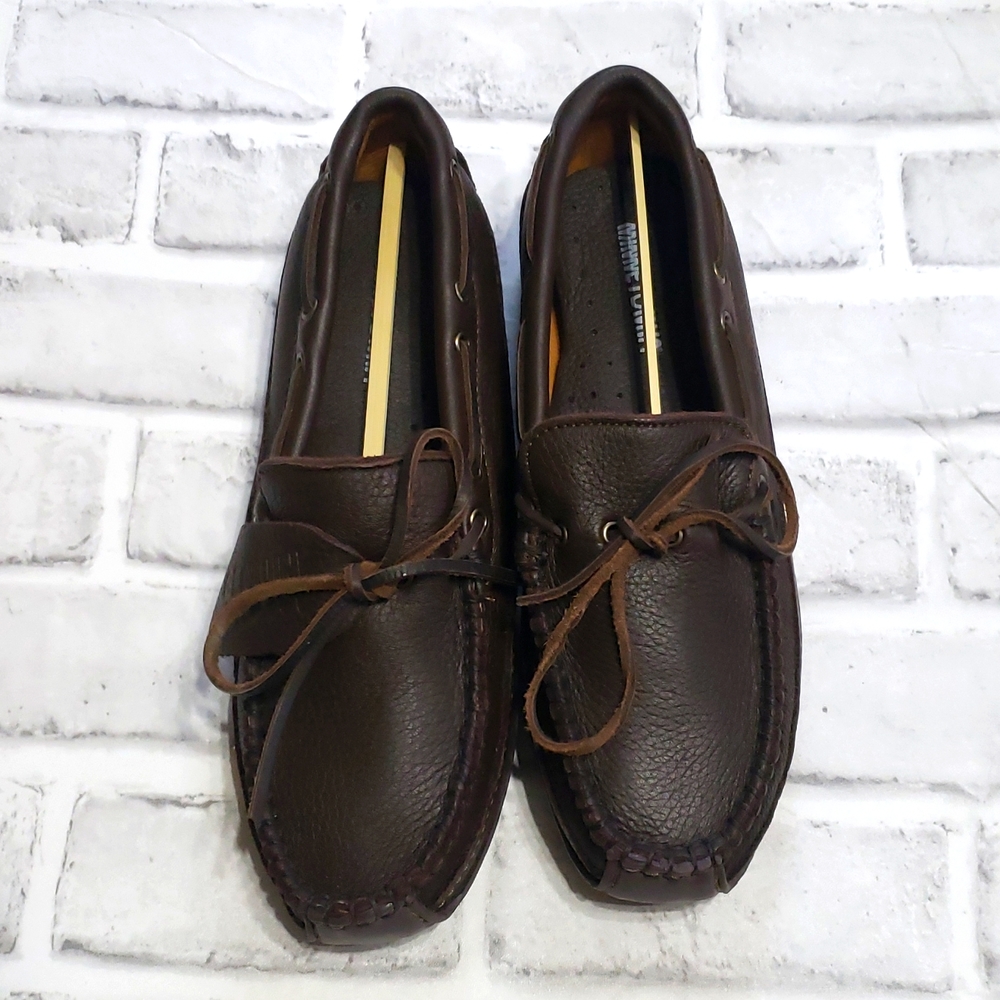 Minnetonka Weekender Moose Hide Mens Moccasins Chocolate